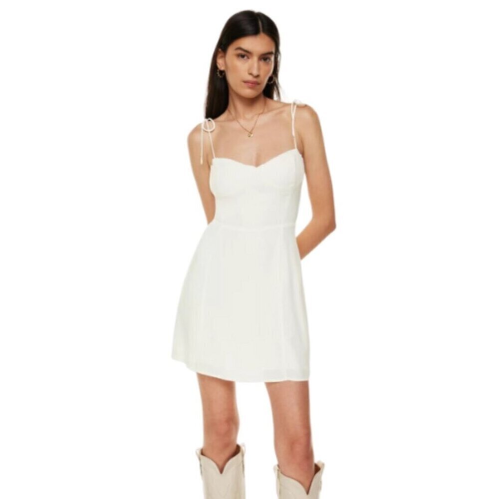 Aritzia Womens 6 Wilfred Sweetheart Bustier Mini White Dress